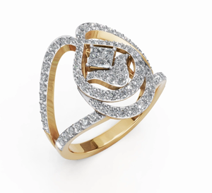 Anillo de diamantes de 9kt, 14kt, 18kt en oro amarillo, oro rosa y oro blanco. Joyería de diamantes auténticos con banda de oro para mujer. Anillo de metal genuino. - Product Image 5