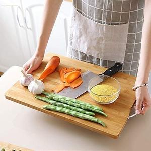 Aqdas Saleem Natural Bamboo Rectangle Cutting Board Hanging <b>Ring</b> 2.0cm <b>Thick</b> Dishwasher Safe Eco-Friendly Kitchen Chopping Board - Product Image 5