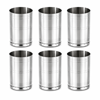 Verres à thé en acier inoxydable poli miroir, qualité alimentaire, verre à café filtre indien du sud Rampatra, durable, incassable, mini-verre