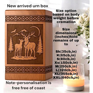Personalized deer Cremation Urn: Handcrafted Wooden <b>Memorial</b> Box Funeral <b>Memorial</b> <b>Keepsake</b> by AYAANS - Product Image 3