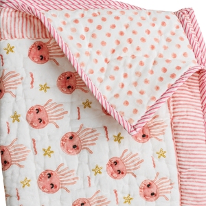 Edredón para Bebé de 40" X 60", Reversible, para Uso Doméstico, para Todas las Estaciones, Suave, Ecológico, con Tinte No Tóxico, Algodón Jaipuri Estampado a Mano - Product Image 5