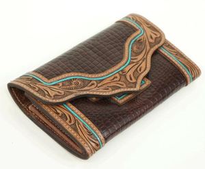 Cartera Elegante para Mujer con Solapa, Organizador Multibolsillos, Bolso de Mano, Cartera Larga con Acabado Brillante y Estilo Moderno - Product Image 1