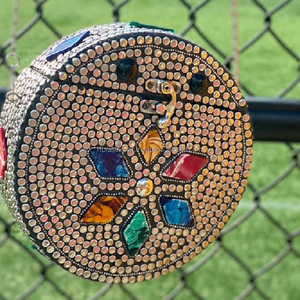 Nouvel arrivage de sacs de créateur de luxe faits à la main argent soirée prête résine laiton mosaïque métal inde RF artisanat à la mode Lady Style - Product Image 3