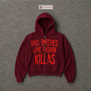 Maroon Oversized <b>Zip</b> <b>Up</b> <b>Hoodie</b> Red <b>Graphic</b> Print Unisex Streetwear Fashion Full Zipper Hooded Sweatshirt For Men Women Casual - Product Image 5