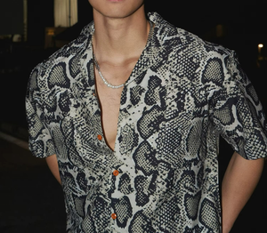 Camisa Blusa Vintage de Verano para Hombre, de Secado Rápido, Antiarrugas, Manga Corta, Estampado de Piel de Serpiente, Diseño Hawaiano de Poliéster, Estilo Informal - Product Image 2