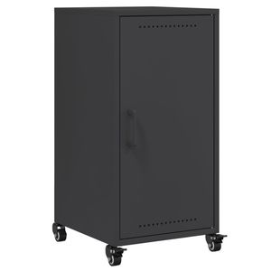 Buffet compact rectangulaire noir en acier laminé à froid pour armoires de salon - Product Image 2
