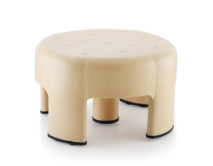 Otomana Redonda Moderna de Cuero PU con Parte Superior Acolchada para Muebles de Sala de Estar - Product Image 4