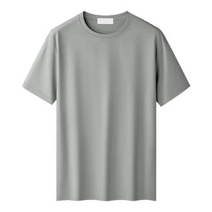 T-shirt décontracté à manches courtes pour homme, col rond, en modal mercerisé et acétate 280G, avec broderie de logo personnalisée OEM - Product Image 5