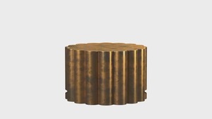 Mesa de Centro Moderna Dorada con Superficie de Madera, Muebles Contemporáneos para Sala de Estar, Diseño Artesanal - Product Image 2