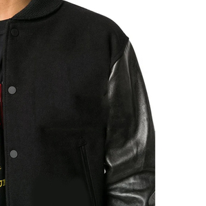 Nouvelle veste bomber tendance Lettermen 100% laine/polyester/coton toile décontractée hiver avec logo personnalisable et doublure en polaire - Product Image 5
