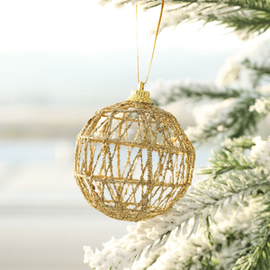 ชุดลูกบอลเหล็กสีทองสำหรับตกแต่งต้นคริสต์มาส ของประดับตกแต่ง - Product Image 3