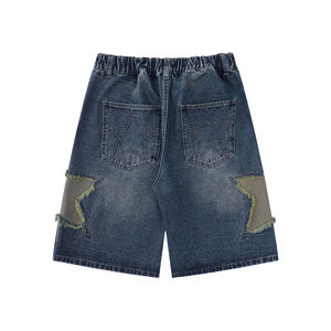 Summer Mid Waist Breathable Quick Dry Denim Shorts Women <b>Elastic</b> Slim Fit 100% Cotton Medium Wash Streetwear <b>Belt</b> OEM Wholesale - Product Image 5