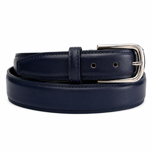 Cinturón de Cuero Genuino para Hombre con Hebilla de Acabado Niquelado, Cinturón Clásico Formal y Casual de 35 mm de Ancho - Product Image 1