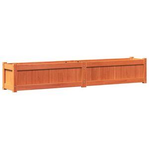 Ensemble de 2 grands pots de fleurs et jardinières en bois de pin massif brun ciré - Product Image 5