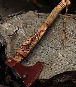 Hache Viking forgée sur mesure en acier à haute teneur en carbone, de haute qualité, fabriquée à la main, vente directe d'usine pour le camping en plein air et la survie - Product Image 4