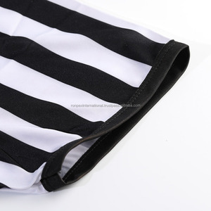 เสื้อกรรมการฟุตบอลแบบกำหนดเอง สีดำลายขาว พิมพ์ลายแบบ Sublimation โพลีเอสเตอร์ 100% แห้งเร็ว คุณภาพสูง เสื้อฟุตบอลผู้ใหญ่ชาย - Product Image 5