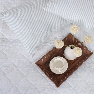 Offre Spéciale bonne quantité 100% coton biologique couleur unie matelassé ensemble de literie GOTS certifié coton imprimé réversible Machine couette - Product Image 4