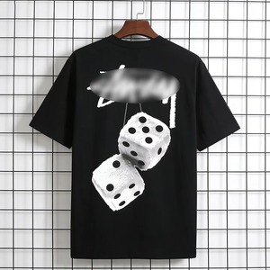 เสื้อยืดแขนสั้นพิมพ์ลายตัวอักษรสำหรับผู้ชายแบบกำหนดเอง เสื้อยืดลำลองพิมพ์ลายจุดแบบเรียบง่ายสำหรับผู้ชาย เสื้อยืดคุณภาพสูง - Product Image 1