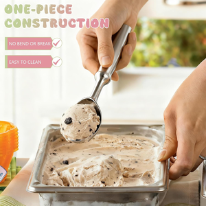 Cuillère à glace en acier inoxydable, cuillère à glace pour gelato, sorbet, pâte à biscuits, cuillère à dessert professionnelle, outil de service de cuisine - Product Image 4
