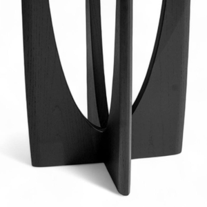 Table d'appoint ronde noire moderne en bois massif, design moderne, meubles pour la maison - Product Image 5