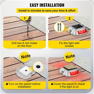8 Pack Solar Deck <b>Lights</b> Waterproof <b>Wireless</b> Dock LED Driveway <b>Lights</b> with <b>Switch</b> Button Convenient Home Lighting - Product Image 6