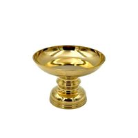 Bandeja de Pedestal de latón auténtico de 4 "elegante estilo tailandés tradicional para la decoración del restaurante del hogar. Regalo de recuerdo disponible en varios tamaños