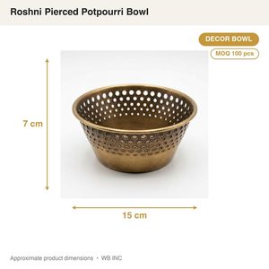 Antique <b>Brass</b> Handmade 15 cm Decor Bowl Pierced Wall Roshni Home Decor Wedding Metal Candle Holders <b>Lanterns</b> Candle Jars WB Inc - Product Image 4