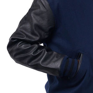 Chaqueta Universitaria Personalizada con Logotipo, Mangas de Poliéster, Bordado Negro, Chaqueta Universitaria Unisex para Parejas, Chaqueta Letterman - Product Image 5