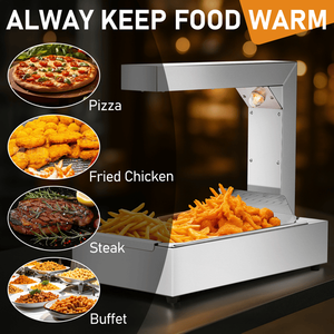 Scaldavivande Elettrico Orizzontale in Acciaio Inox, Standard USA 110V 750W, Manuale, Argento, per Catene di Fast Food - Product Image 6
