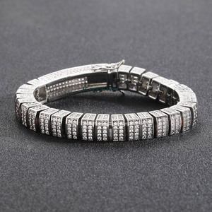 กำไลข้อมือเพชรเพาะเลี้ยงเคลือบทอง 18K เงินแท้ S925 ทรงกลมเจียระไนแบบบริลเลียนท์ หรูหรา ใส่ได้ทุกวัน สำหรับทั้งชายและหญิง - Product Image 2