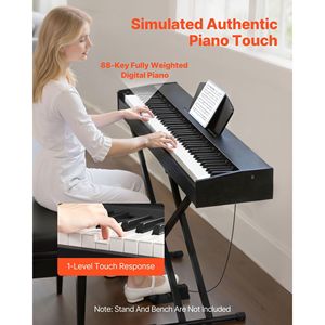 Piano Eléctrico de 88 Teclas con Peso Real, Altavoces Dobles, Pedal de Sustain, Función de Grabación y Características Divertidas - Product Image 2