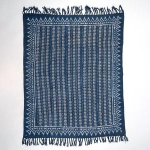 Haute qualité coton main bloc imprimé canapé couverture jeter couverture élégant doux respirant coton jeter couverture pour la décoration intérieure - Product Image 5