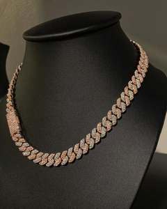 Best Selling Pass Diamond Tester 12mm 3Rows <b>Iced</b> <b>Out</b> Hip Hop VVS1 Moissanite Diamond Cuban Link <b>Chain</b> - Product Image 5