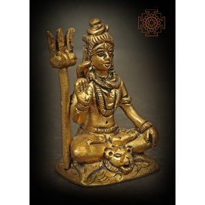 Handmade 2\" Small Size Bhagawan <b>Shiva</b> Brass Sculpture Beautifully Crafted <b>Statue</b> Idol - Product Image 2