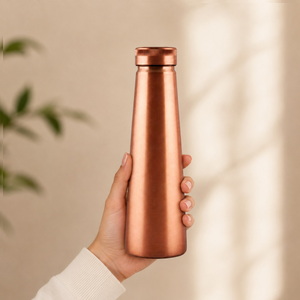 Pure Copper Drinking Water Bottle | 100% Copper Leakproof Durable Ayurvedic Health Storage Bottle Eco Friendly Metal <b>Drinkware</b> - Product Image 1