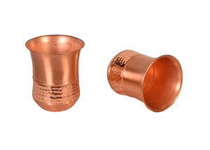 Gobelet en cuivre martelé à bord évasé profond, verre à boire, tasse à eau ayurvédique, vaisselle artisanale, cadeau en gros - Product Image 5