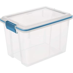 Contenitore di Stoccaggio Impilabile in Plastica Trasparente da 20 Qt con Coperchio a Chiusura Ermetica per Organizzazione del Seminterrato - Product Image 4