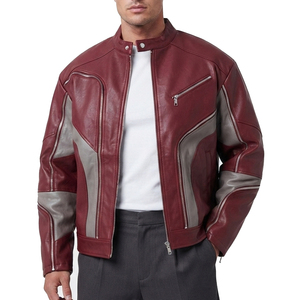 Men Vintage Genuine Leather <b>Jacket</b> Motorcycle Fashion Biker Coat Men's Stand Collar Chest Pocket Leather <b>Jackets</b> Mens - Product Image 6