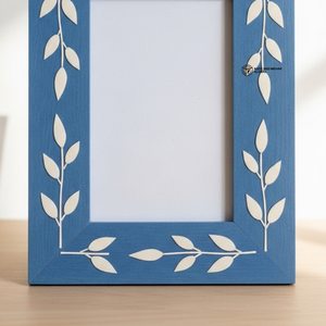 Cadre photo artisanal décoratif bleu floral de qualité supérieure - Product Image 4