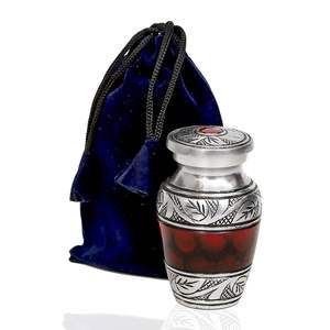 Urna Artesanal Conmemorativa de Creaciones Antiguas, Hermosa Urna de Aluminio Azul Oscuro, Grabada a Mano, para Cremación - Product Image 6