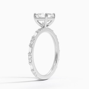 แหวน BOJ รุ่น 0144 ทรง Asscher Cut เงินแท้ 925 ประดับเพชรทรง Baguette แบบ Solitaire น้ำหนัก 2 กะรัต สี D ความสะอาด VVS1 โมอิสซาไนต์ GRA ลดราคา - Product Image 2