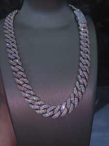 Collar de Cadena Cubana Iced con Moissanita, Joyería Hip Hop Bling al por Mayor para Hombre y Mujer, Oro Rosa, Plata, Chapado en Oro de 14K, IGI - Product Image 2