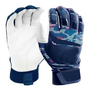 Red White Lightweight Breathable Batting Gloves Microfiber Knit Fabric Durable Pull <b>Hook</b> Loop Closure Unisex Adult Right - Product Image 3