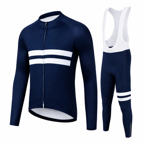 Custom Mens Long Sleeve Cycling Jersey & Bib Tights Set Breathable Quick Dry <b>Road</b> Bike Apparel OEM ODM Cycling Wear Manufacturer - Product Image 4