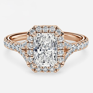 Anillo de Boda Romántico para Mujer en Oro Amarillo de 14k con Diamante Natural CVD HPHT Corte Esmeralda y Moissanita Lateral - Product Image 5