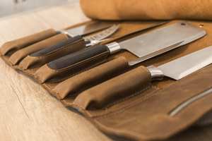 Portacuchillos Profesional de Cuero para Chef, a Prueba de Olores, Protección Duradera, Bolsa Organizadora Multifuncional para Herramientas de Cocina - Product Image 3