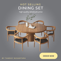 Ensemble de table à manger en bois massif moderne 6 places Haute qualité Mousse haute densité écologique pour hôtel, maison, restaurant, usage commercial