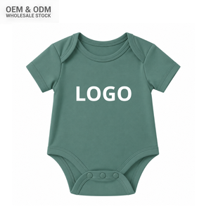 Body de Bebé de Algodón Orgánico Suave Premium ODM, Manga Corta, Logotipo Impreso Personalizado, Mameluco para Recién Nacido - Product Image 1