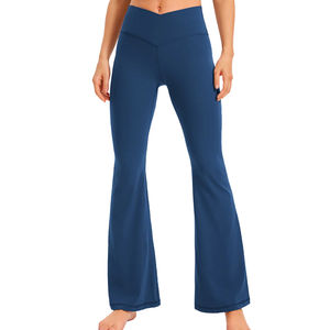 Vente en gros : Nouveauté – Pantalons évasés et leggings de yoga pour femmes – Couleur unie, très extensibles, coupe large - Product Image 4