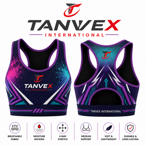 TANVEX INTERNATIONAL Soutien-gorge de sport dos nageur pour femme, noir et rouge contrastant, maille respirante, maintien moyen, évacuation de l'humidité, fitness - Product Image 6